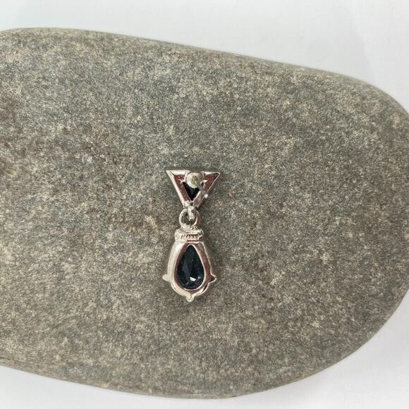 Monet Blue Topaz Hematite Dangle Drop Statement Earrings - Picture 10 of 12